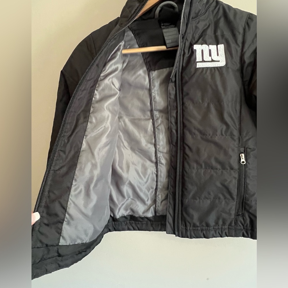 NFL Team Apparel Girls Black & White NY Giants Full Zip Jacket Size Small (7/8) - Picture 4 of 8